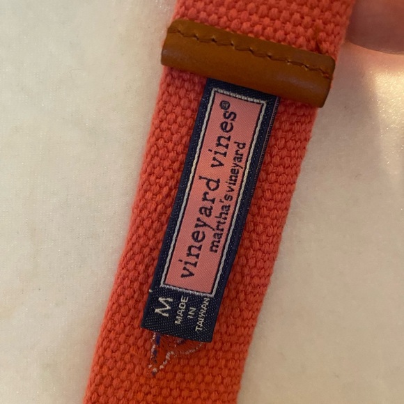 Vineyard Vines Boys Salmon Color Whale Print Logo Cotton Belt - Picture 5 of 6